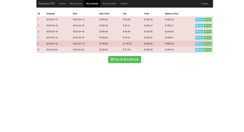 customer invoicing and payments